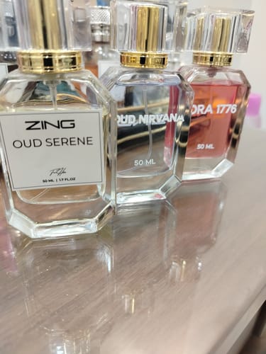 Customer's OUD Supreme BUNDLE showing the three included fragrances: Oud Serene, Oud Nirvana, and Ora 1776.