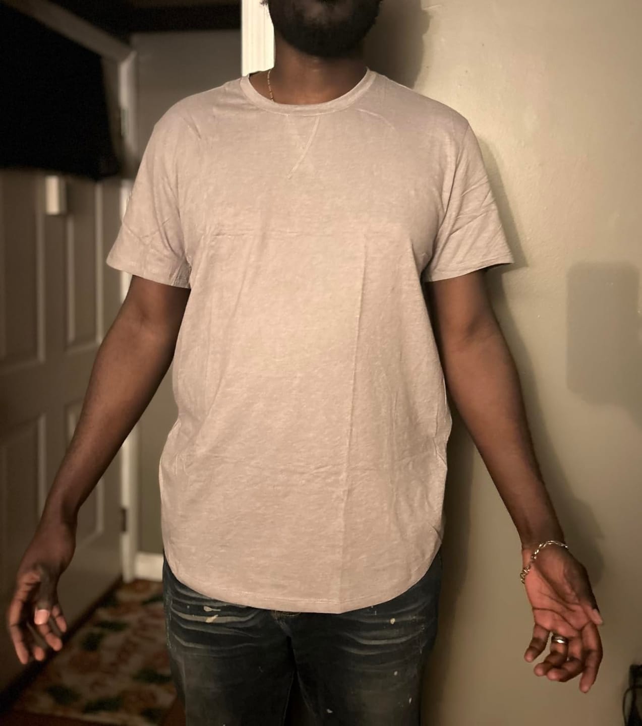Customer photo review of S-4XL Men's Three-Piece Hip-Hop Style Long Pullover T-Shirt
