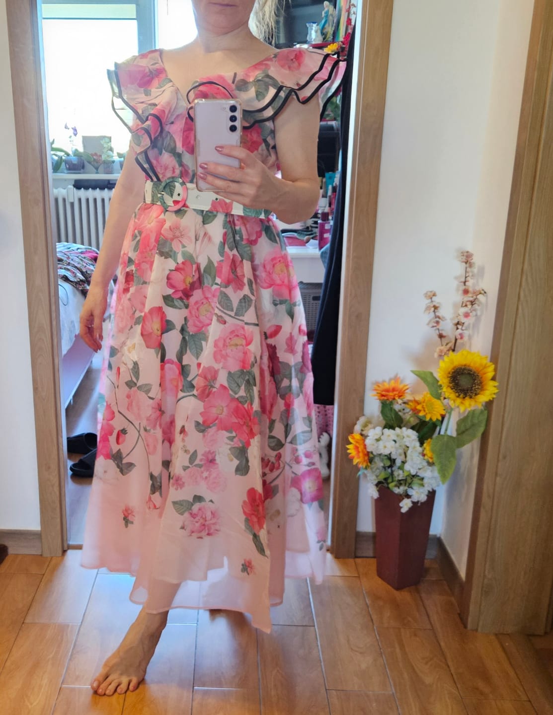 Customer photo review of Rochie Elisia cu volanase, imprimeu floral, curea inclusa