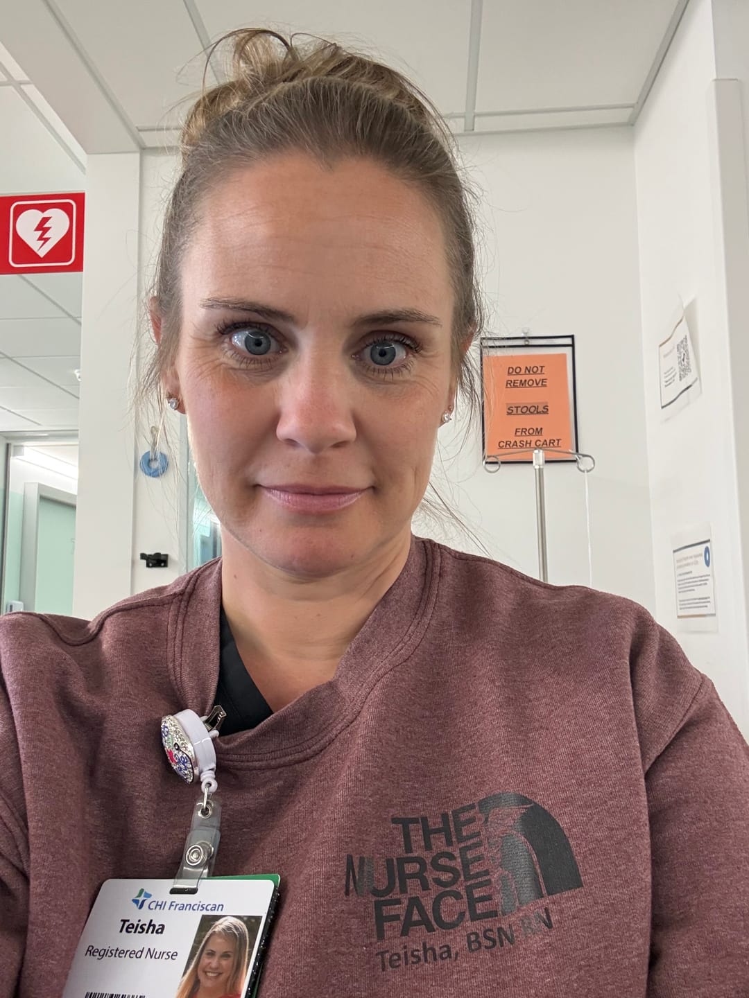 Customer photo review of The Nurse Face Crew Neck Sweatshirt