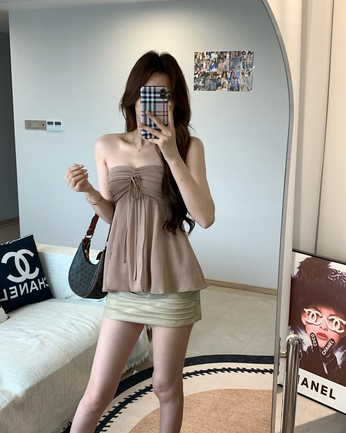 Customer photo review of IAMXIAA Ruched Chiffon Babydoll Tube Top