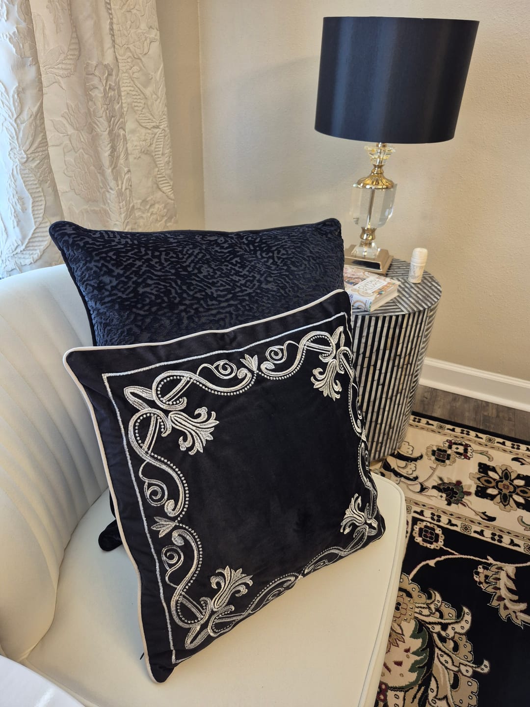 Customer photo review of Baroque Embroidered Pillow Cover