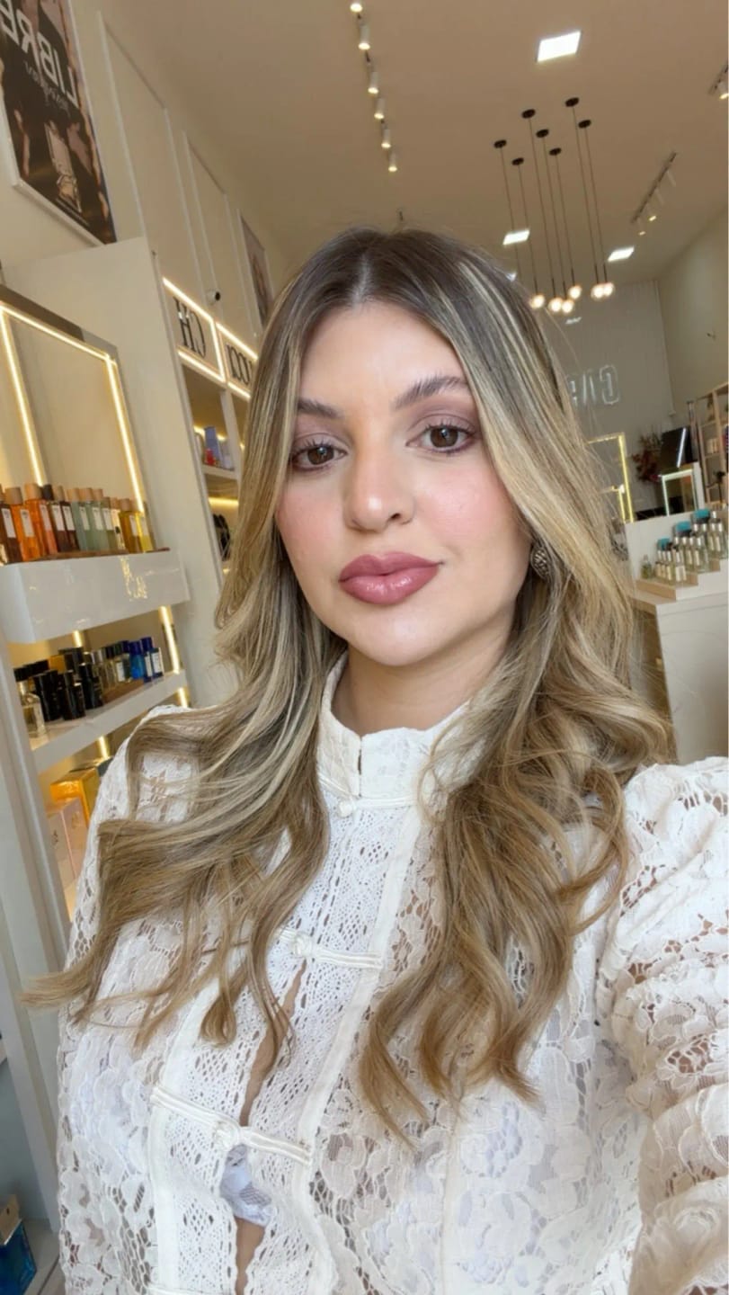 Customer photo review of Venya Elegant Lace Blouse