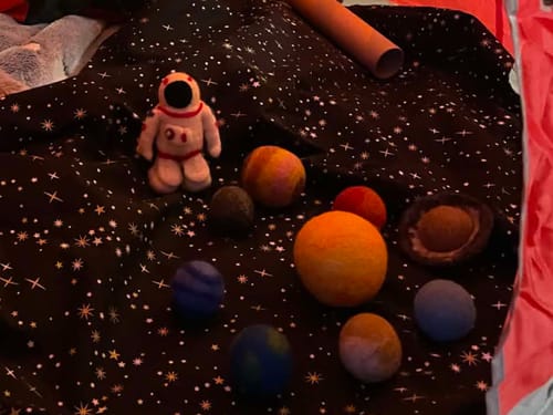 Customer photo review of Solar System Space Felt Planets