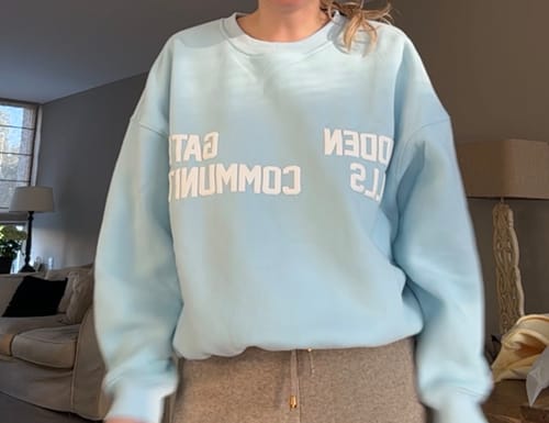 Customer photo review of GATED COMMUNITY SWEATER LIGHT BLUE