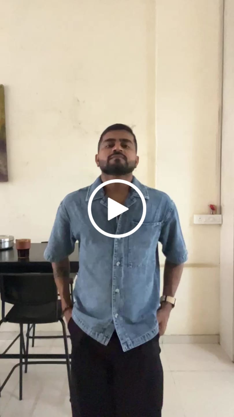 Customer video review of Dark Blue Washed Boxy Denim Shirt
