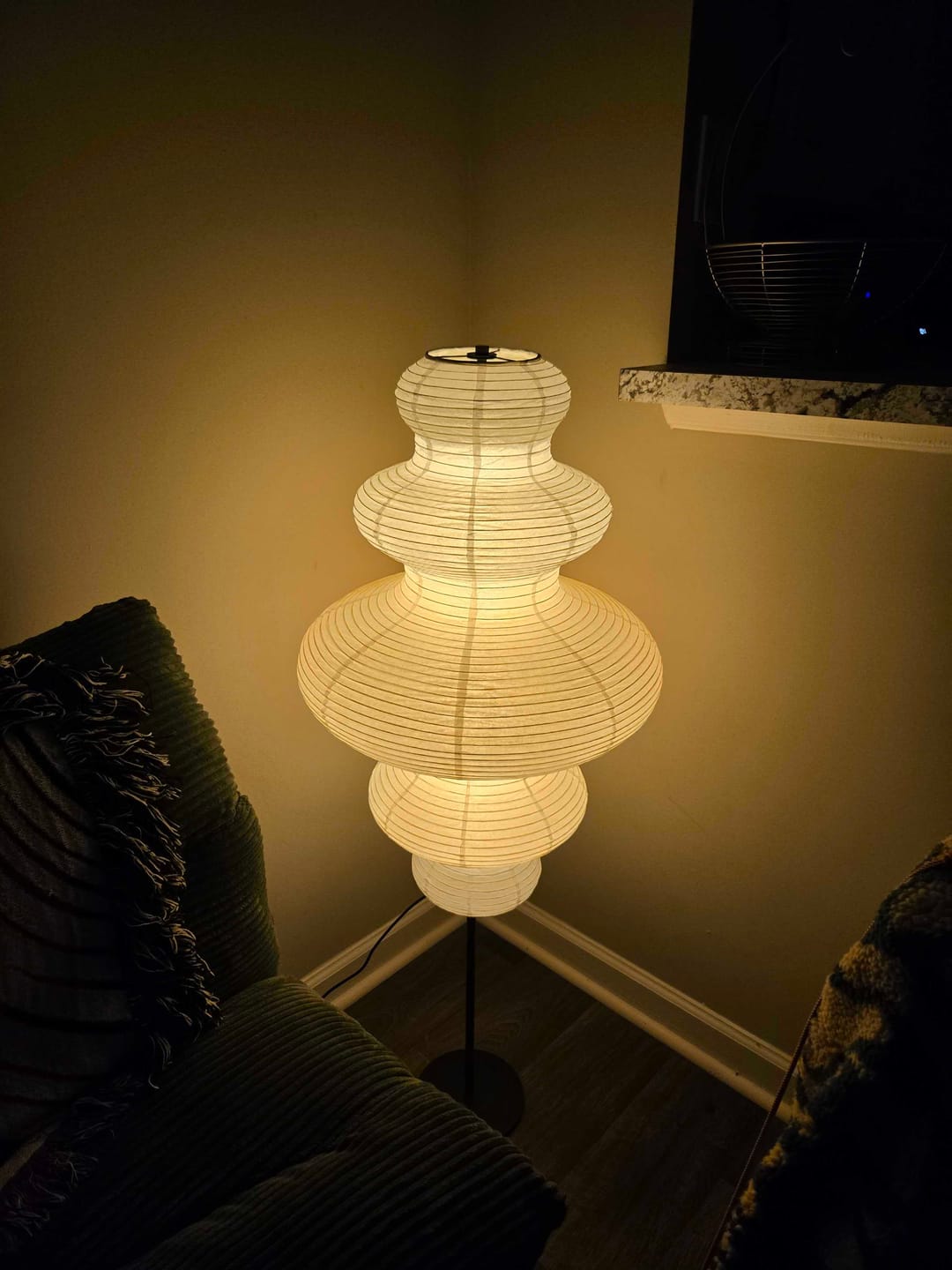 Customer photo review of Zephyr Paper Floor Lamp