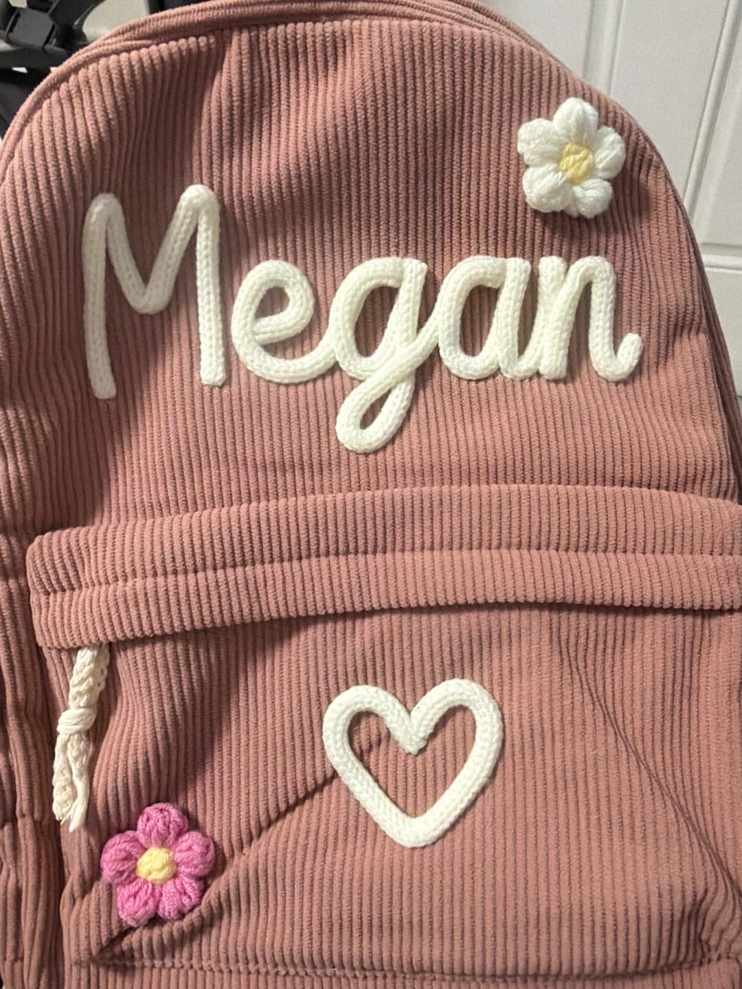 Customer photo review of K&C - Personalized Knitted Backpack