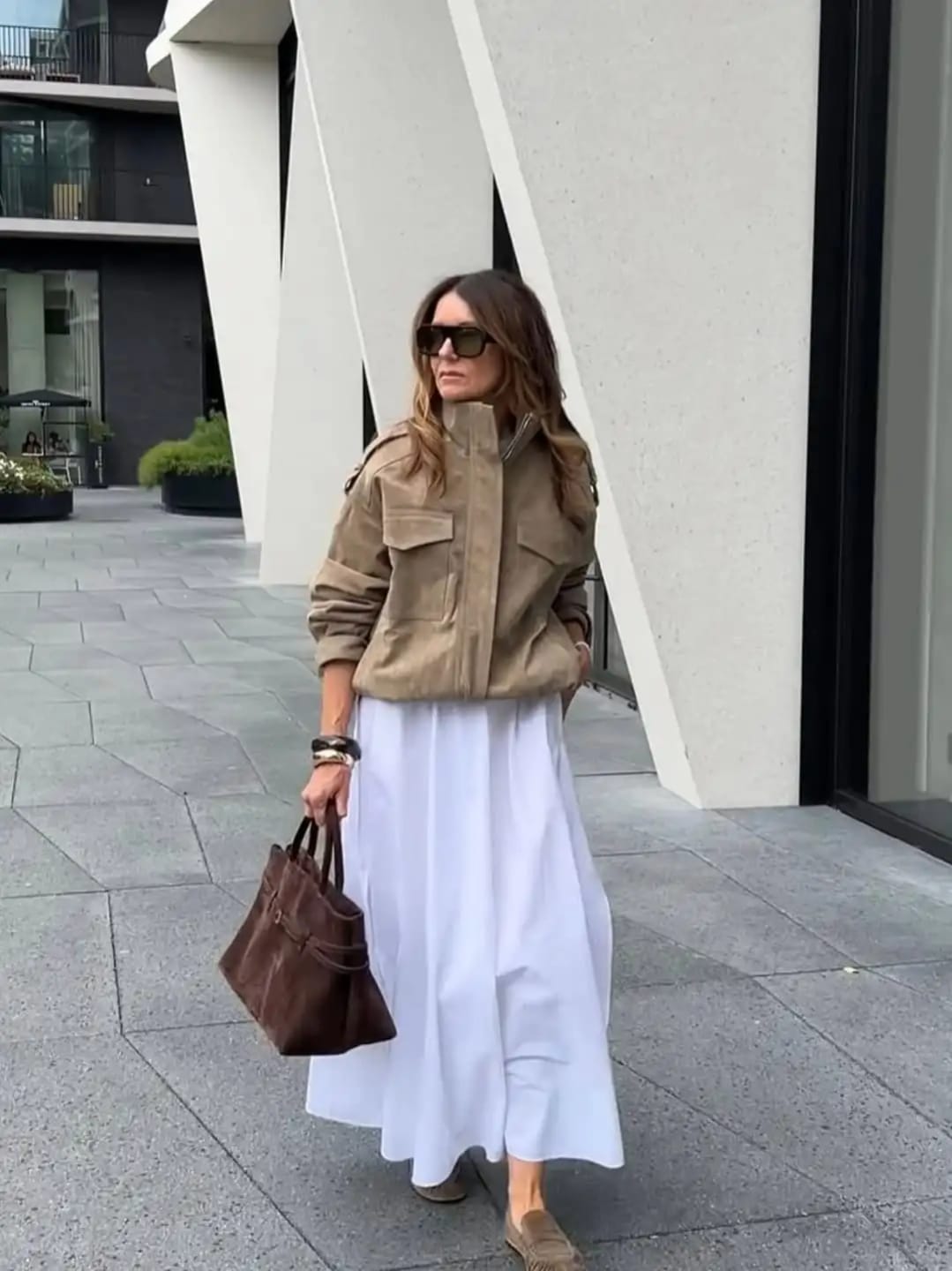 Customer photo review of Delphine High-Neck Suede Jacket