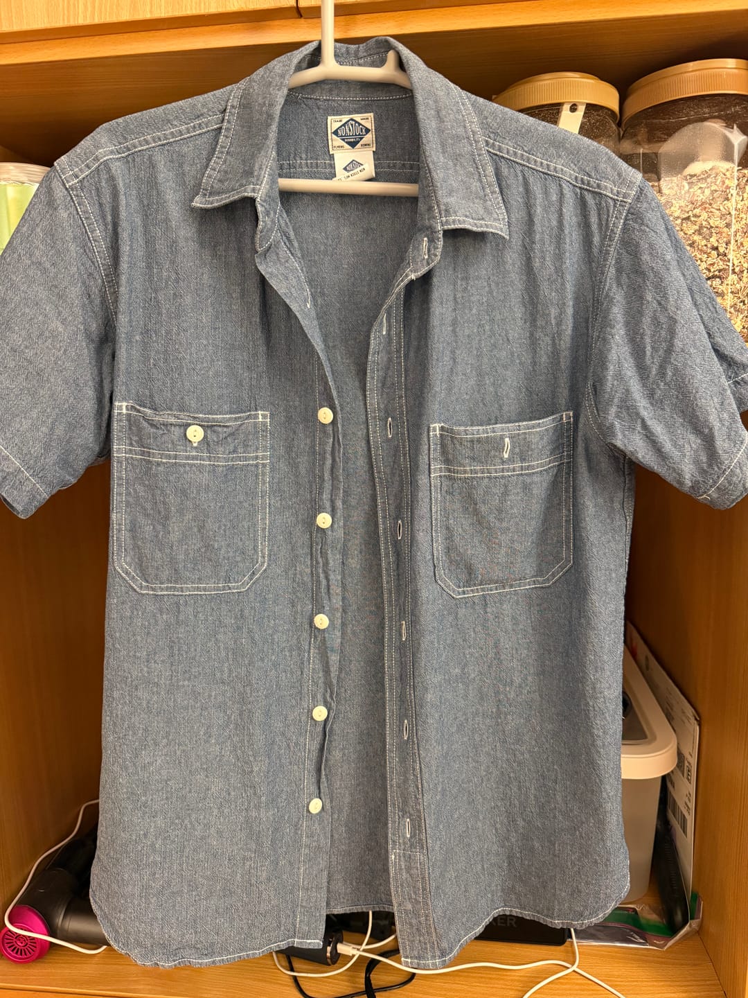Customer photo review of Chambray Short Sleeve Work Shirt