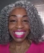 Customer photo review of Luvwin 5x5 Deep Curly Salt And Pepper Glueless Gray Color Pre-Cut Lace Bob Wig