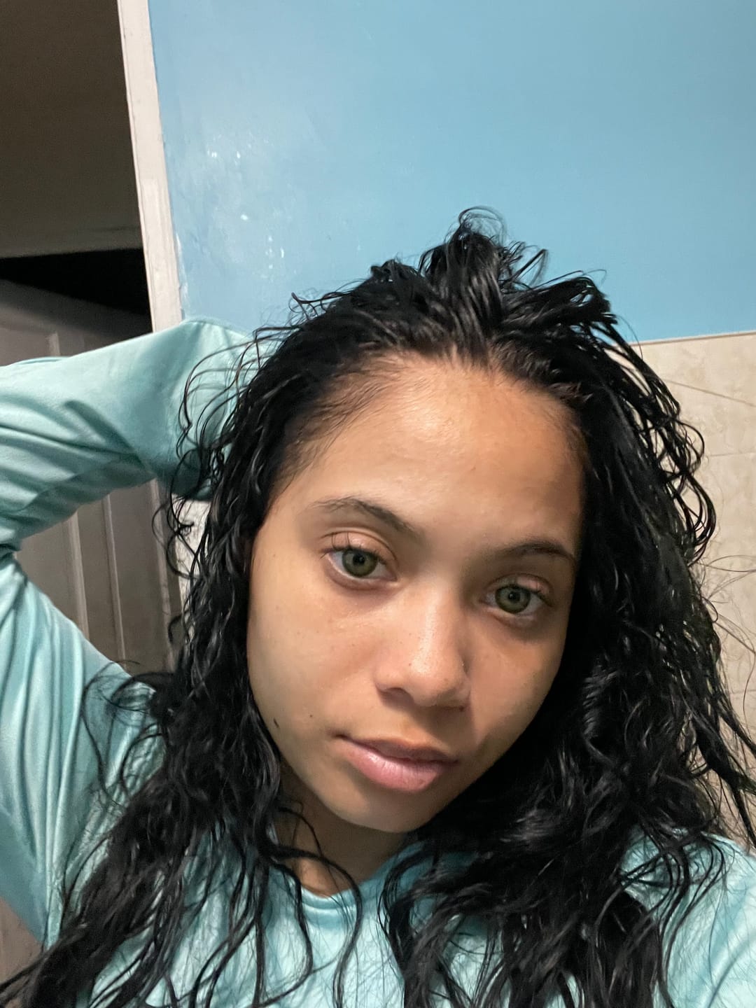 Customer photo review of Amazonia Green Prescription Coloured Contact Lenses
