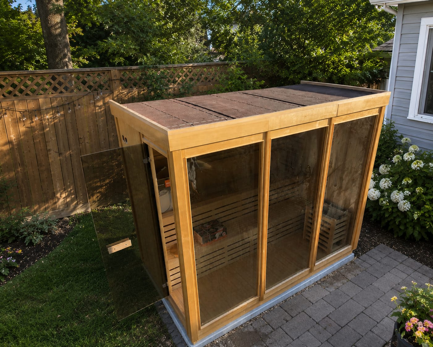 Customer photo review of OS-CALDERA CORE 3 | Saunasnet® 4-6 Person Outdoor Steam Sauna