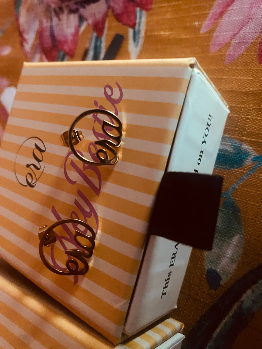 Customer photo review of Gold Era Logo Studs
