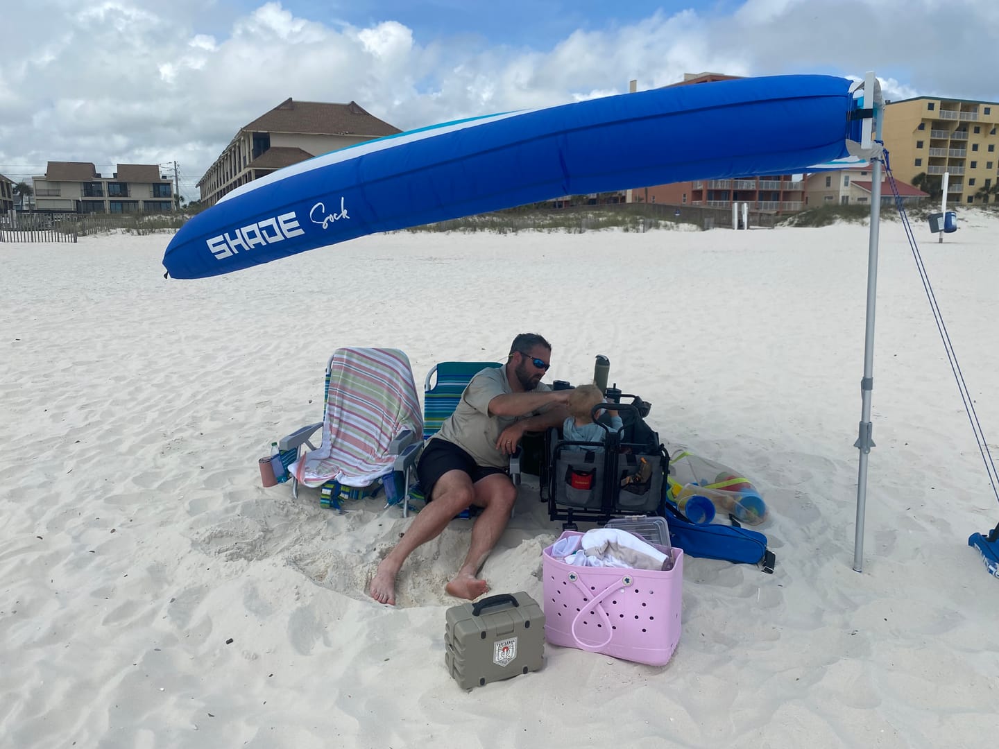 Customer photo review of ShadeSock - Wind-Inflating, Silent Beach Shade