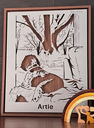 Customer photo review of Custom Pet Metal Portrait