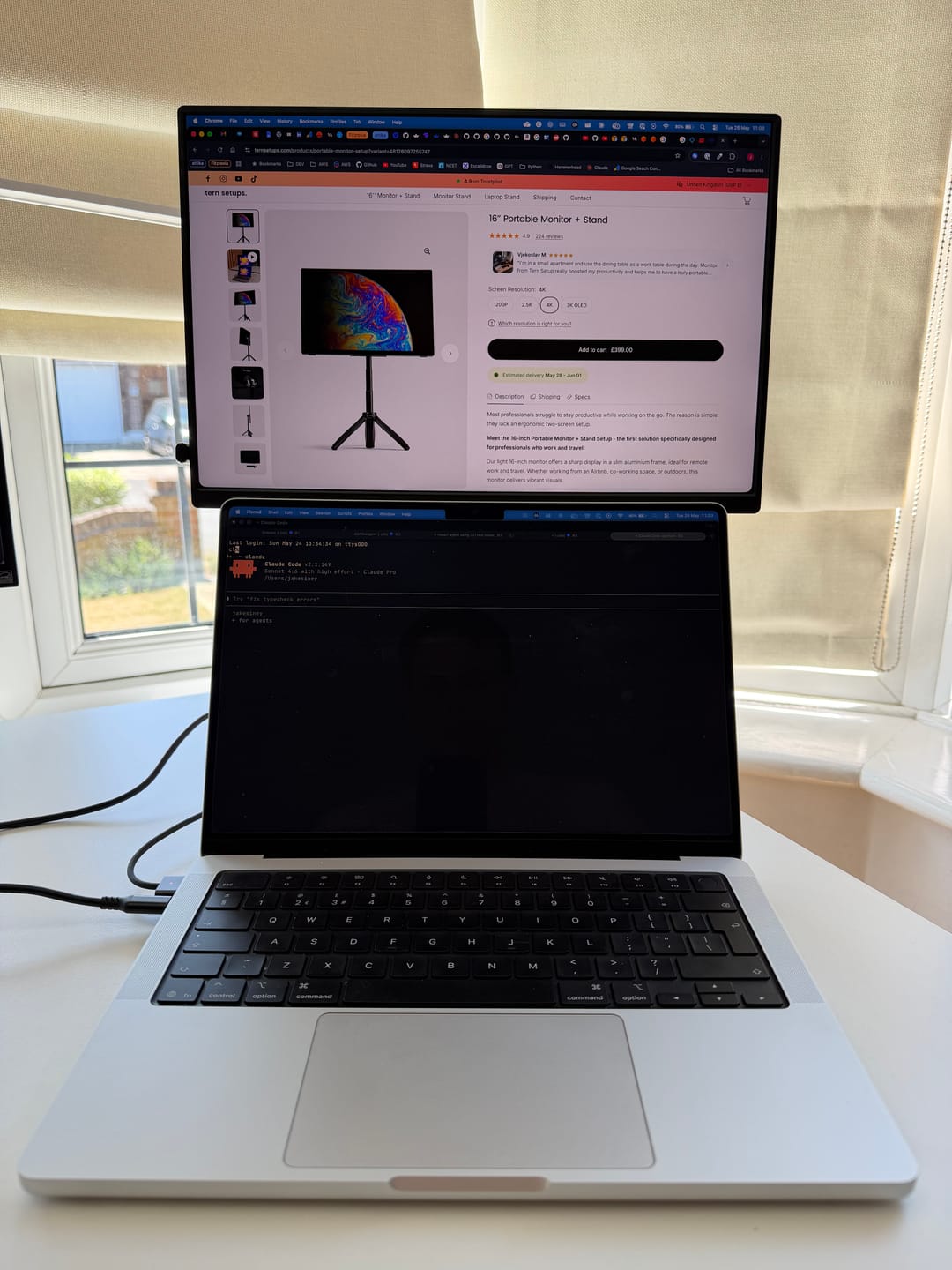 Customer photo review of 16” Portable Monitor + Stand