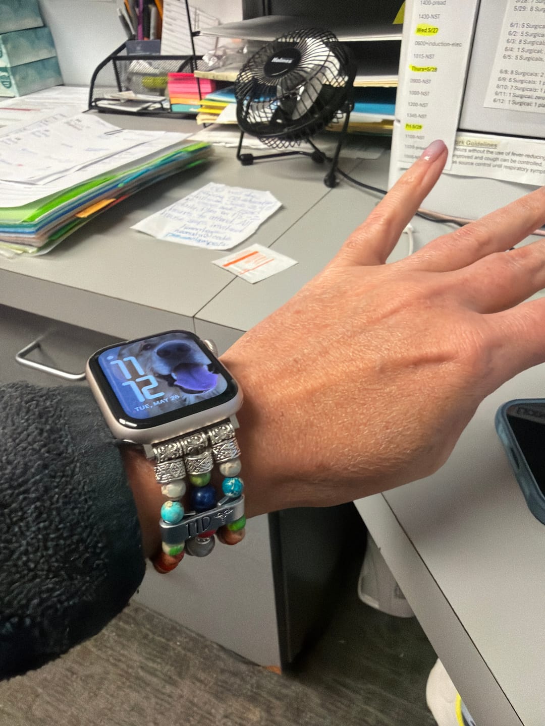 Customer photo review of Vibrant Chakra Stretch Apple Watch Strap