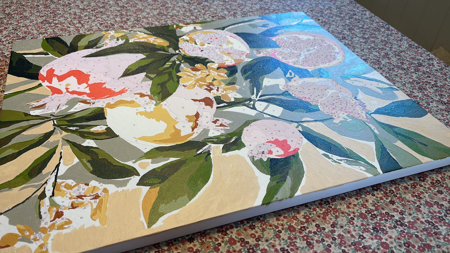 Customer photo review of Blooming pomegranates | Paint by Number