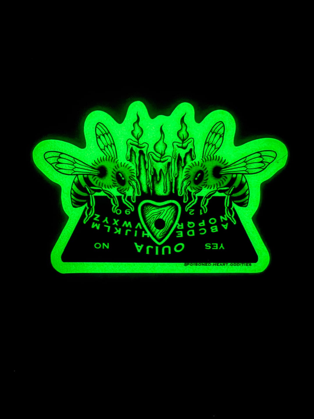 Customer photo review of 50 - 2.5" Glow in the Dark Stickers