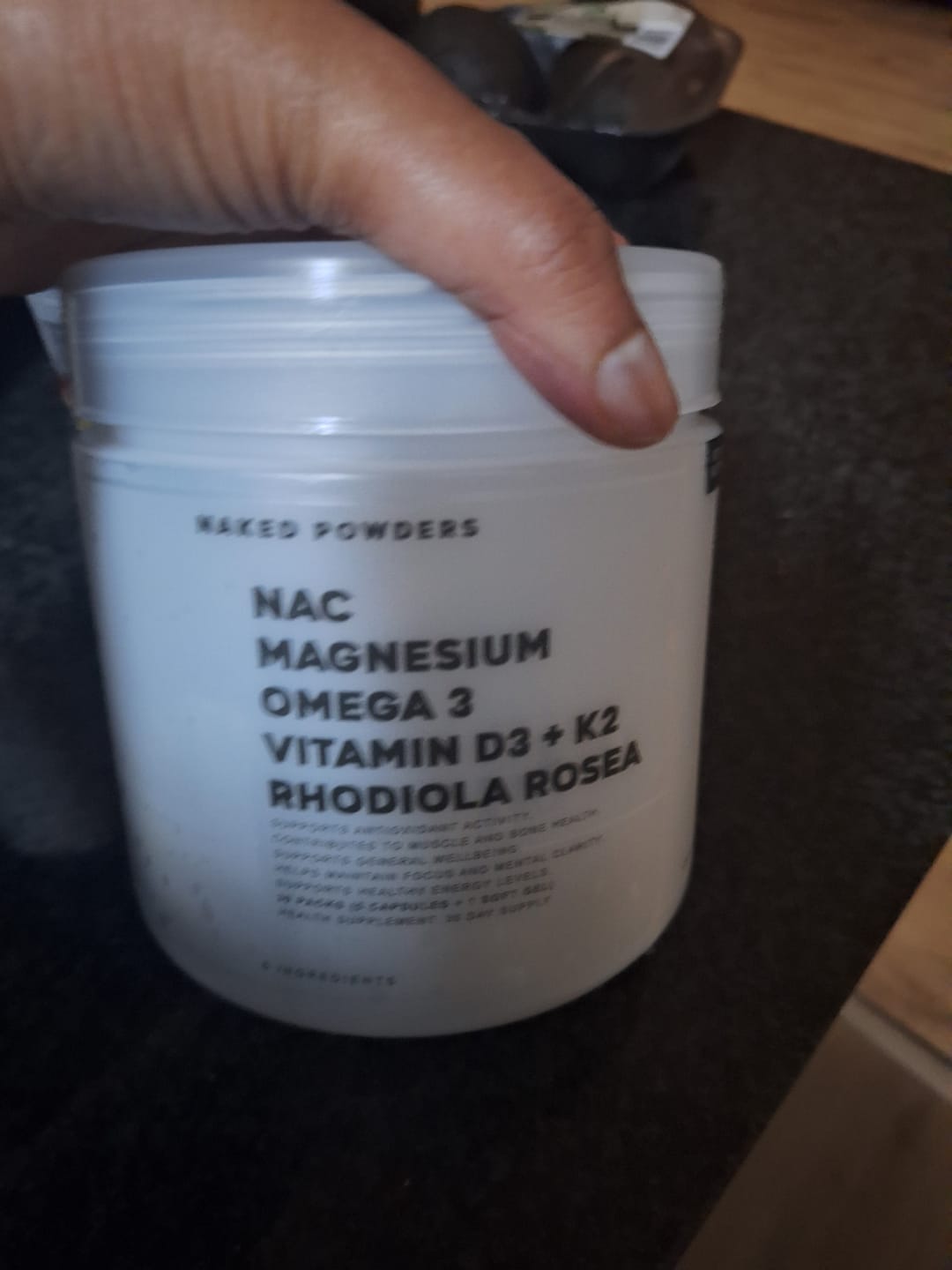 Customer photo review of NAC, Magnesium, Omega 3, Vit D3 + K2, Rhodiola Rosea - 30 daily packs