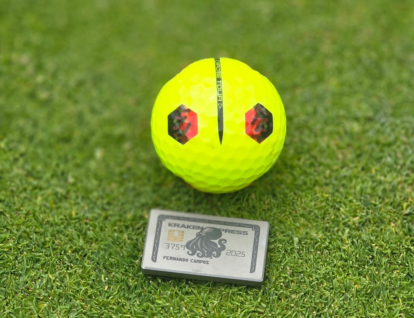 Customer photo review of The Silver Kraken Express Ball Marker | Kraken Titanium Golf Ball Marker