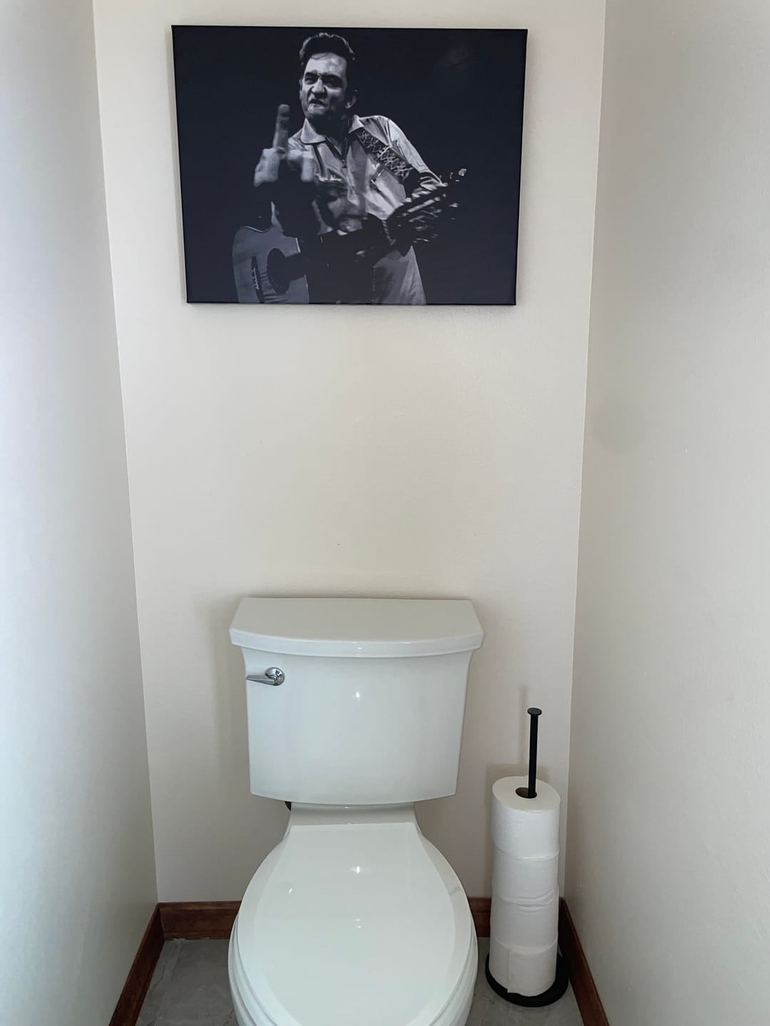 Customer photo review of Johnny Cash Flip Off Wall Art