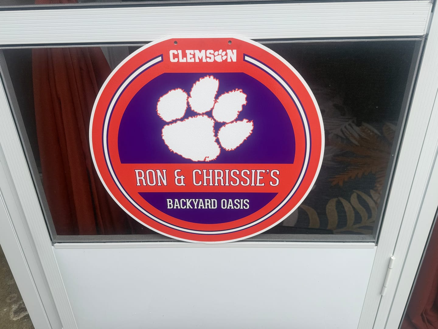 Customer photo review of Clemson Tigers Personalized Monogram Metal Art