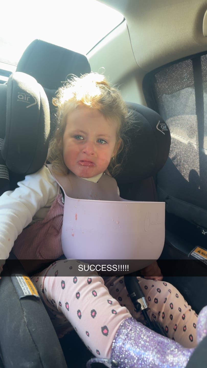 Customer photo review of Purple Chundee Bib