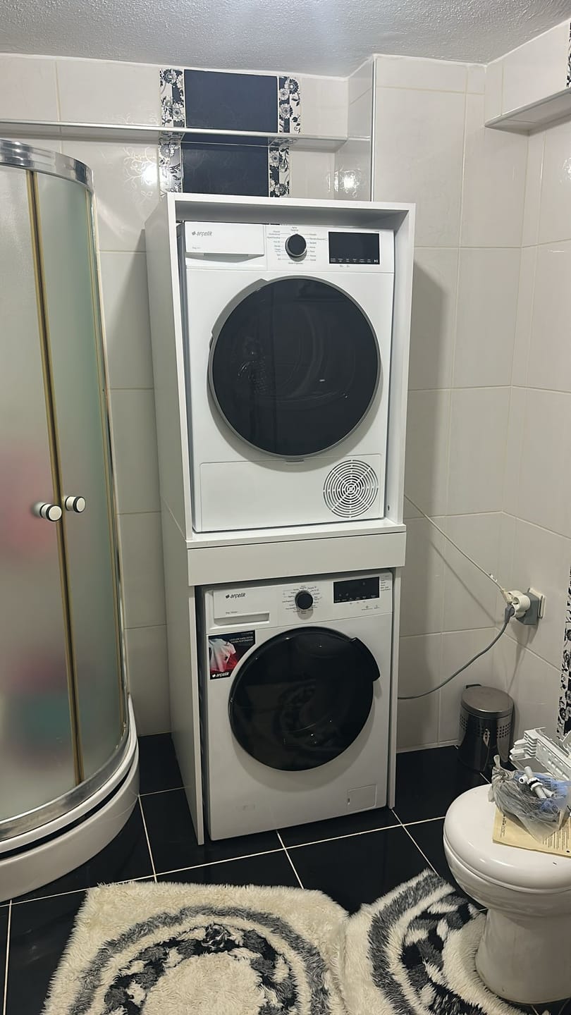 Customer photo review of Rani KD113 Çamaşır Ve Kurutma Makinesi Dolabı Çekmeceli Banyo Dolabı Beyaz