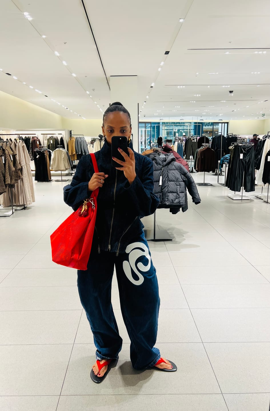 Customer photo review of Alexa Jacket - Dark Indigo Denim