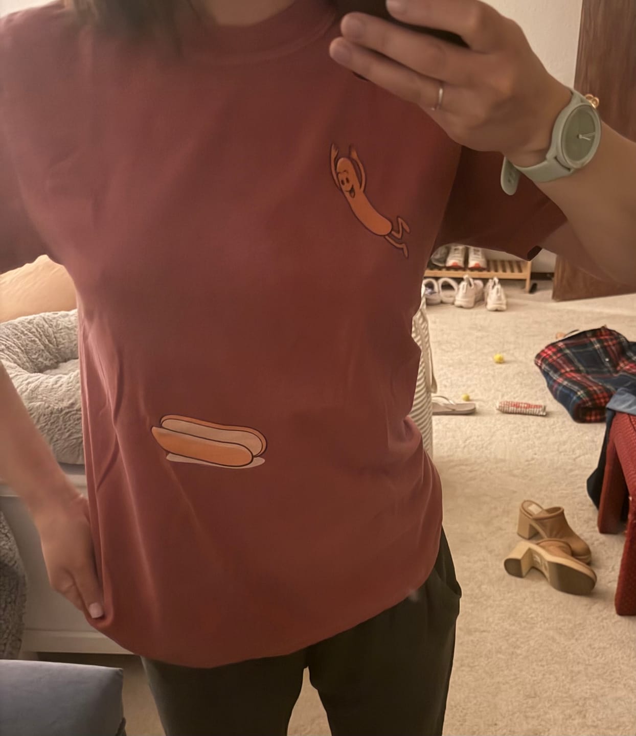 Customer photo review of Hotdog Dive — Premium Tee