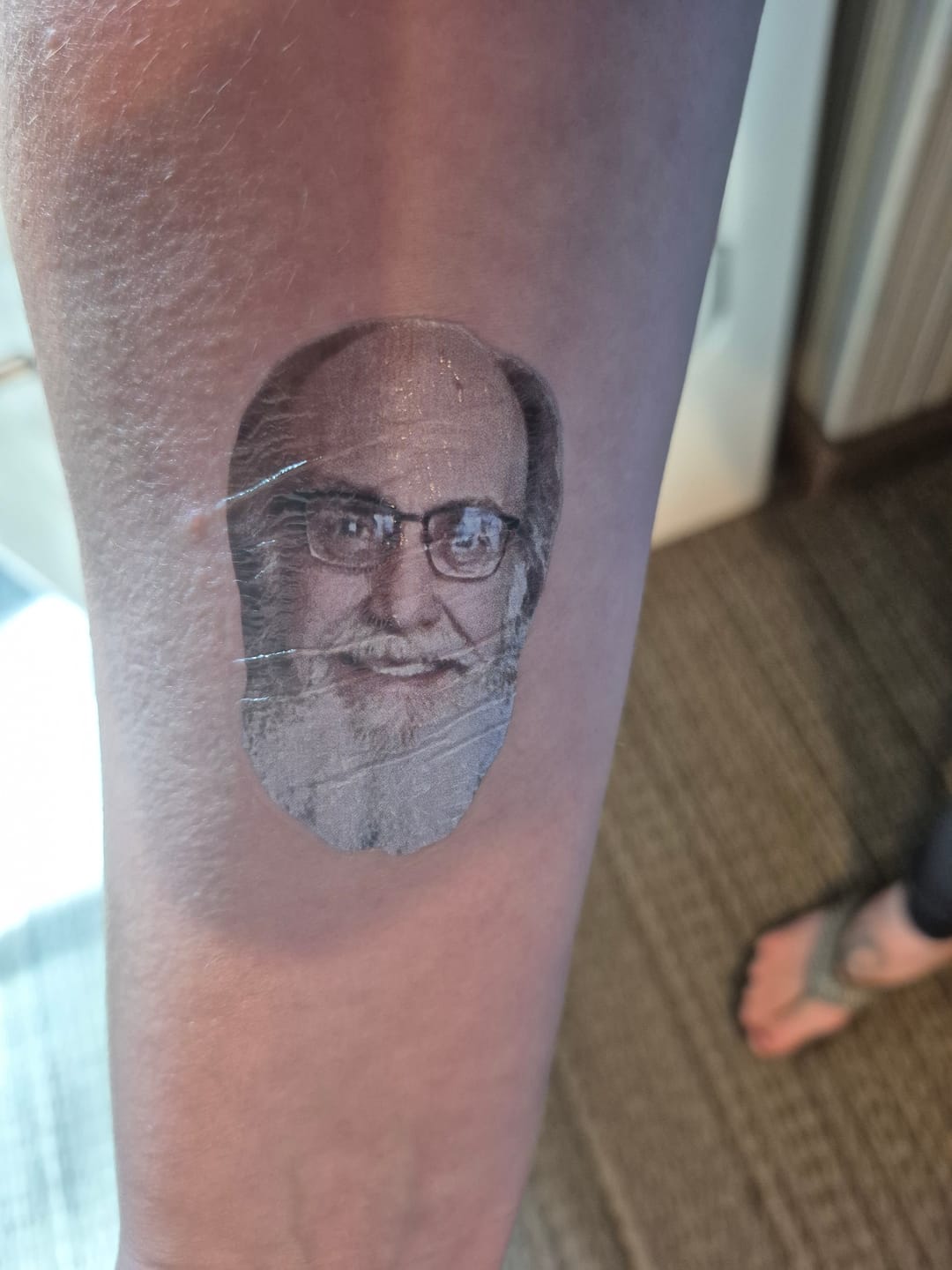 Customer photo review of Custom Photo Face Temporary Tattoo