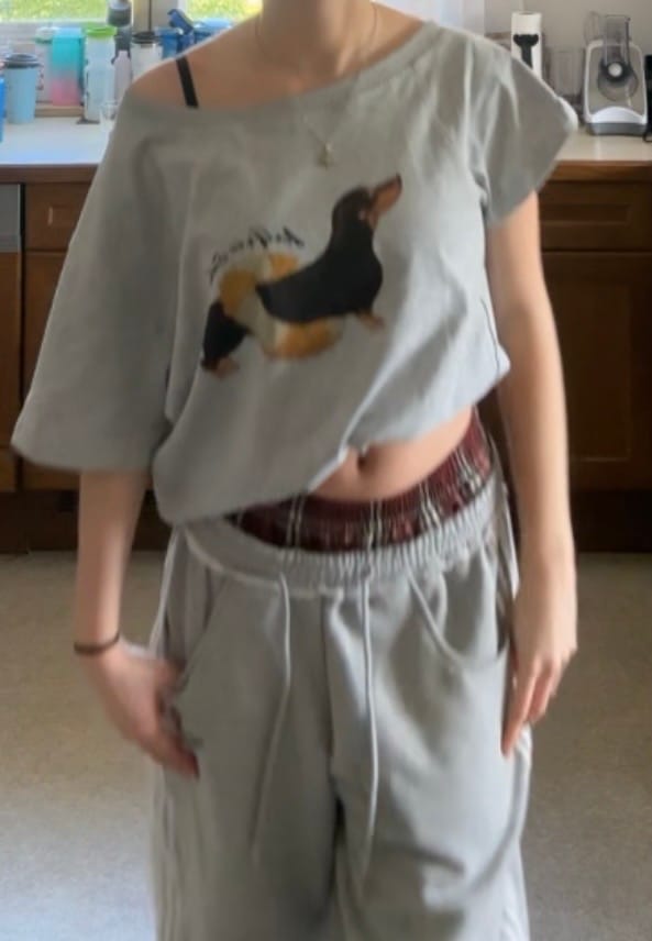 Customer photo review of Aelfric Eden Dachshund Off-The-Shoulder Tee