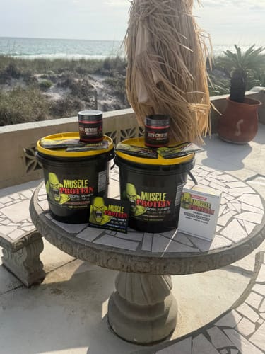 Customer photo review of Whey Protein Powder Bucket