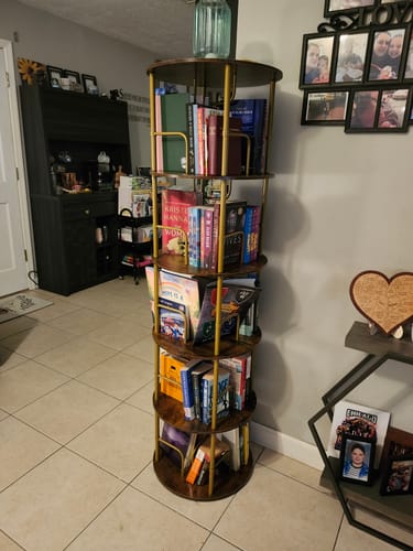 Customer photo review of Flycity 3-5 Tier Rotating Bookshelf With 360° Spinning Display