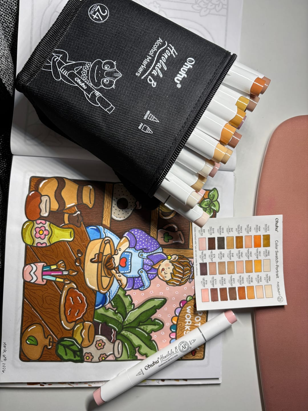 Customer photo review of Ohuhu Honolulu 24 Skin Tone Colors Dual Tips Portrait Alcohol Art Markers (New Color Codes)