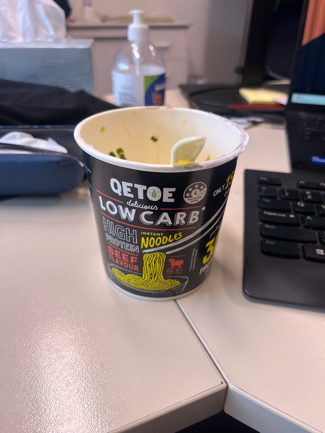 Customer photo review of Qetoe Low Carb High Protein Instant Cup Noodle - COMBO 6 PACK