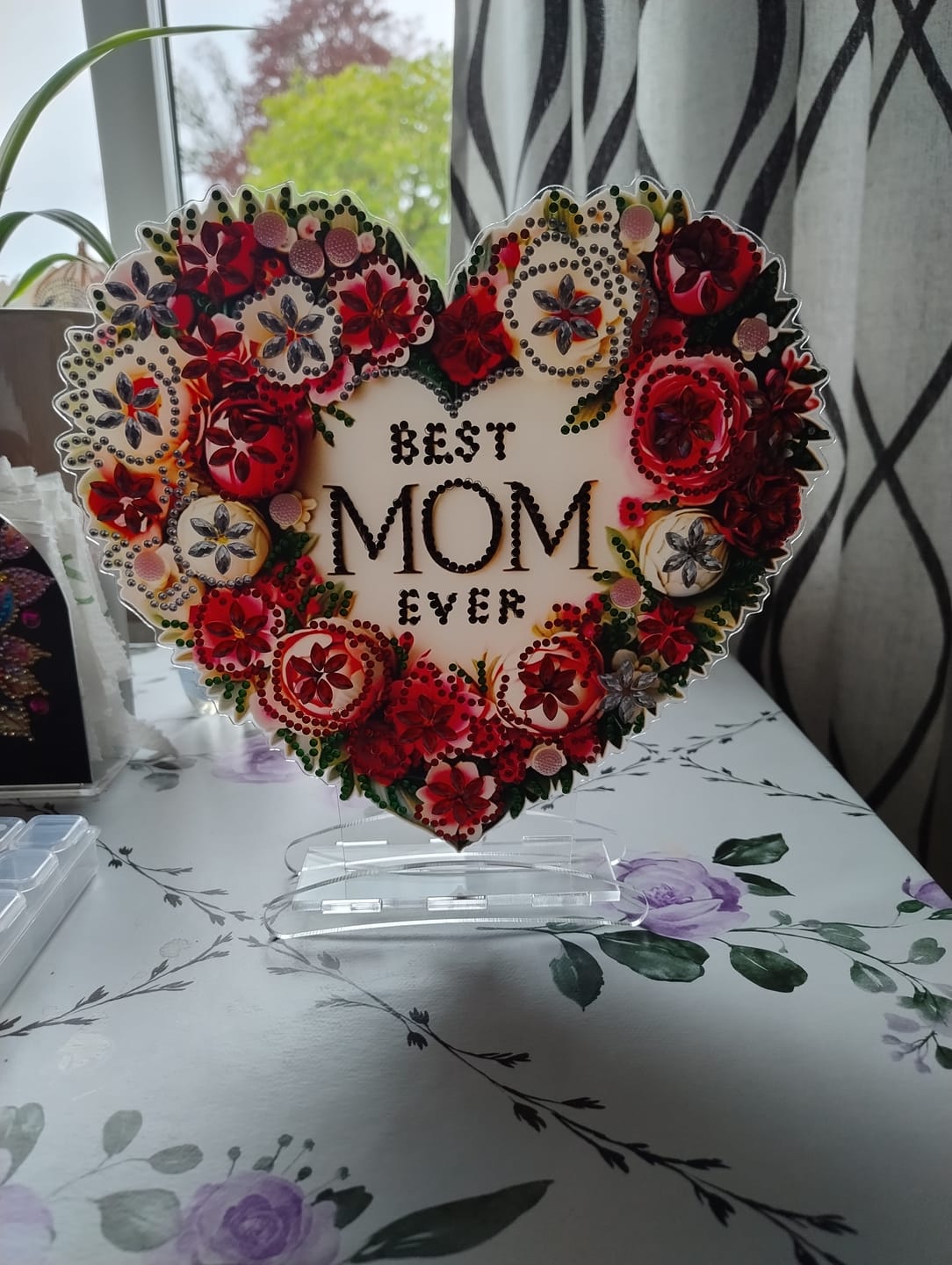 Customer photo review of Diamond Painting Dekoration - Mors dag blomsterhjärta