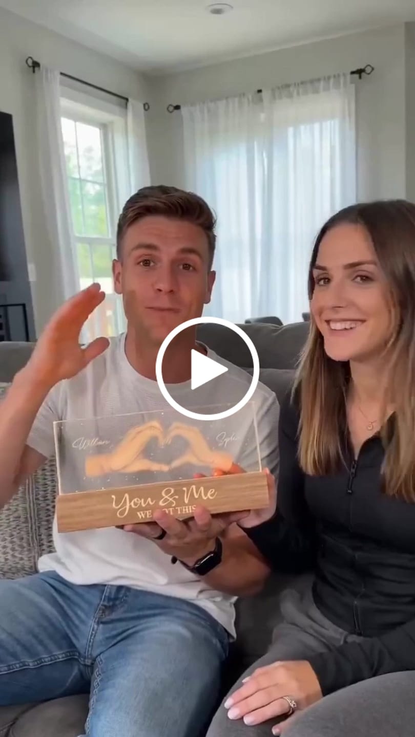 Customer video review of You and Me We Got This -  Customized Personalized Acrylic LED Night Light - Gift For Couple Lover