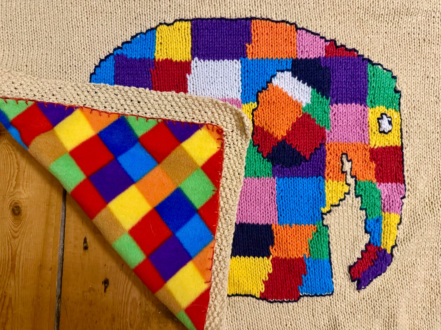 Customer photo review of Multicoloured Squares Anti Pill Polar Fleece Fabric