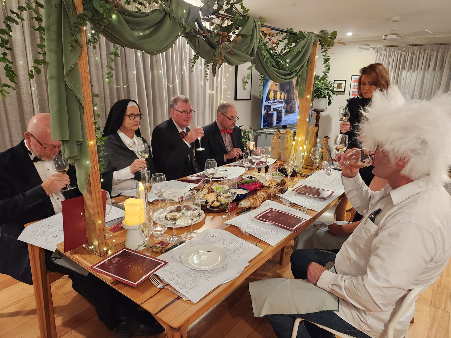Customer photo review of A Wine Tasting Themed Murder Mystery Game Kit