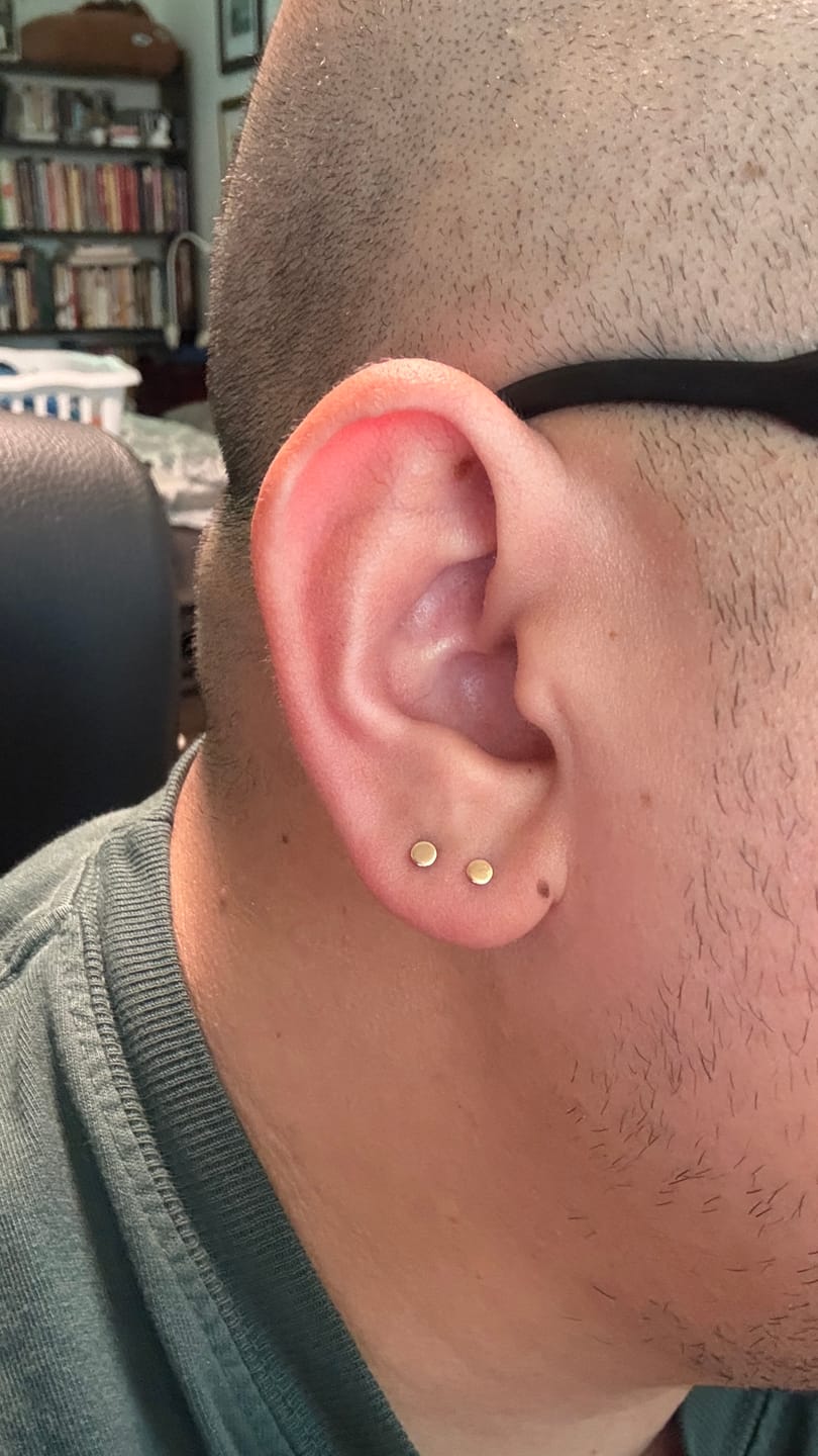 Customer photo review of Tiny Circle Nap Studs