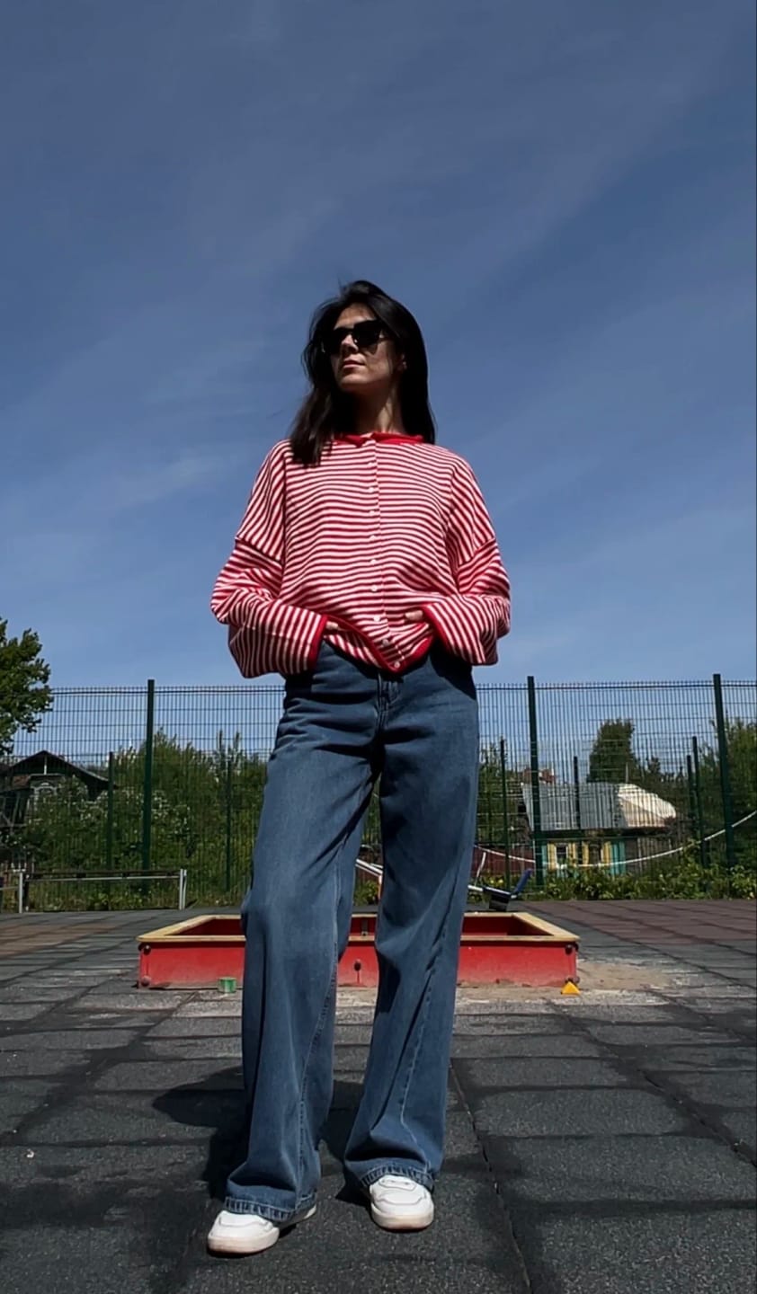 Customer photo review of Sofia Striped Cardigan