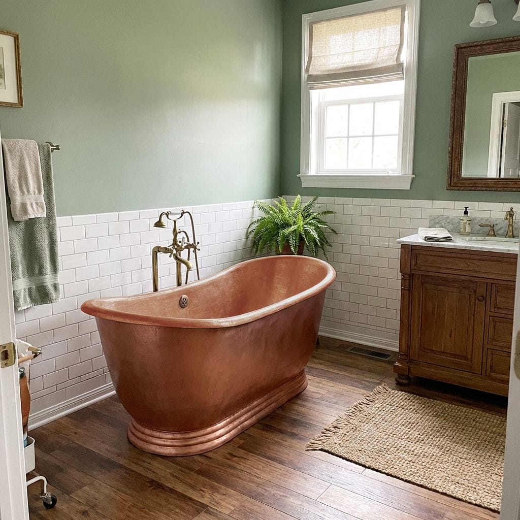 Customer photo review of Elite Double Slipper Natural Copper Freestanding Bathtub ET-C-DS07