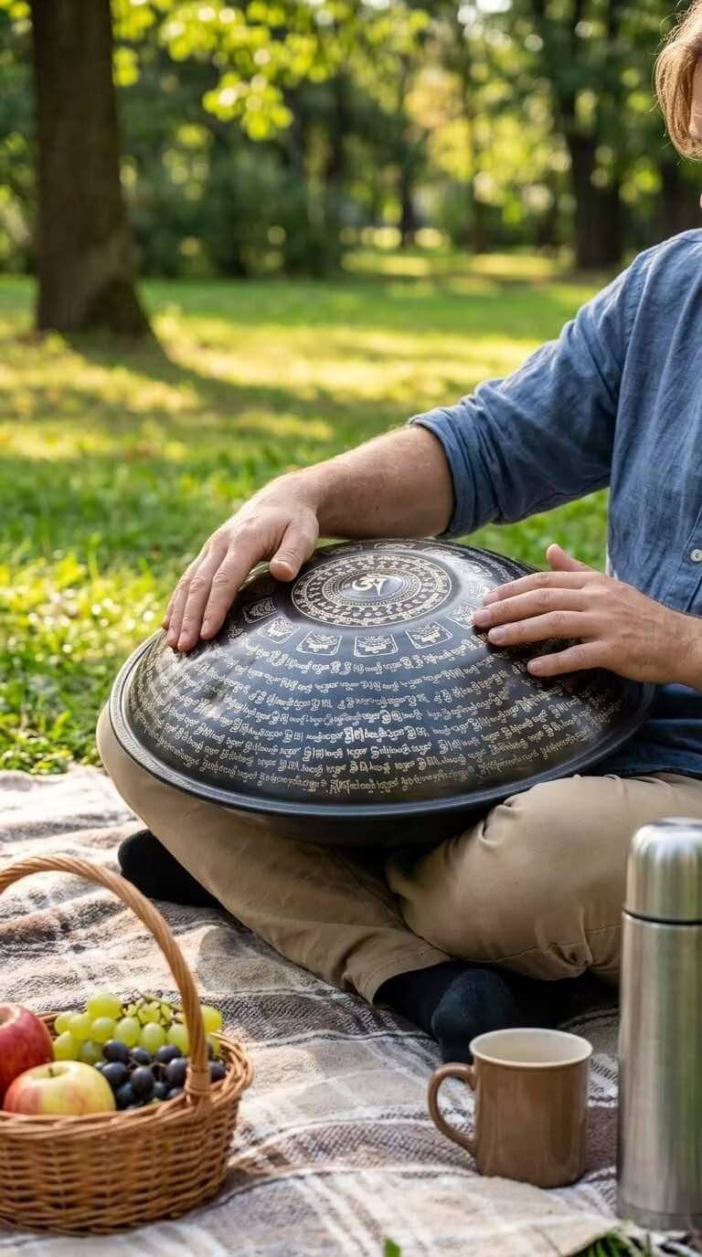 Customer photo review of Cosmos Handpan - Tantra Tibetan Series 9/10/12 Notes Tambourine - Gift Set