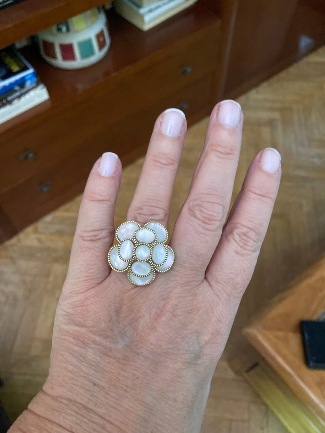 Customer photo review of Pearl Bloom Vintage Ring