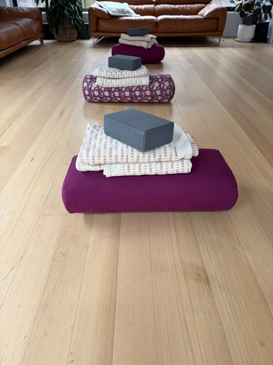 Customer photo review of Oval Yoga Bolster - Plum