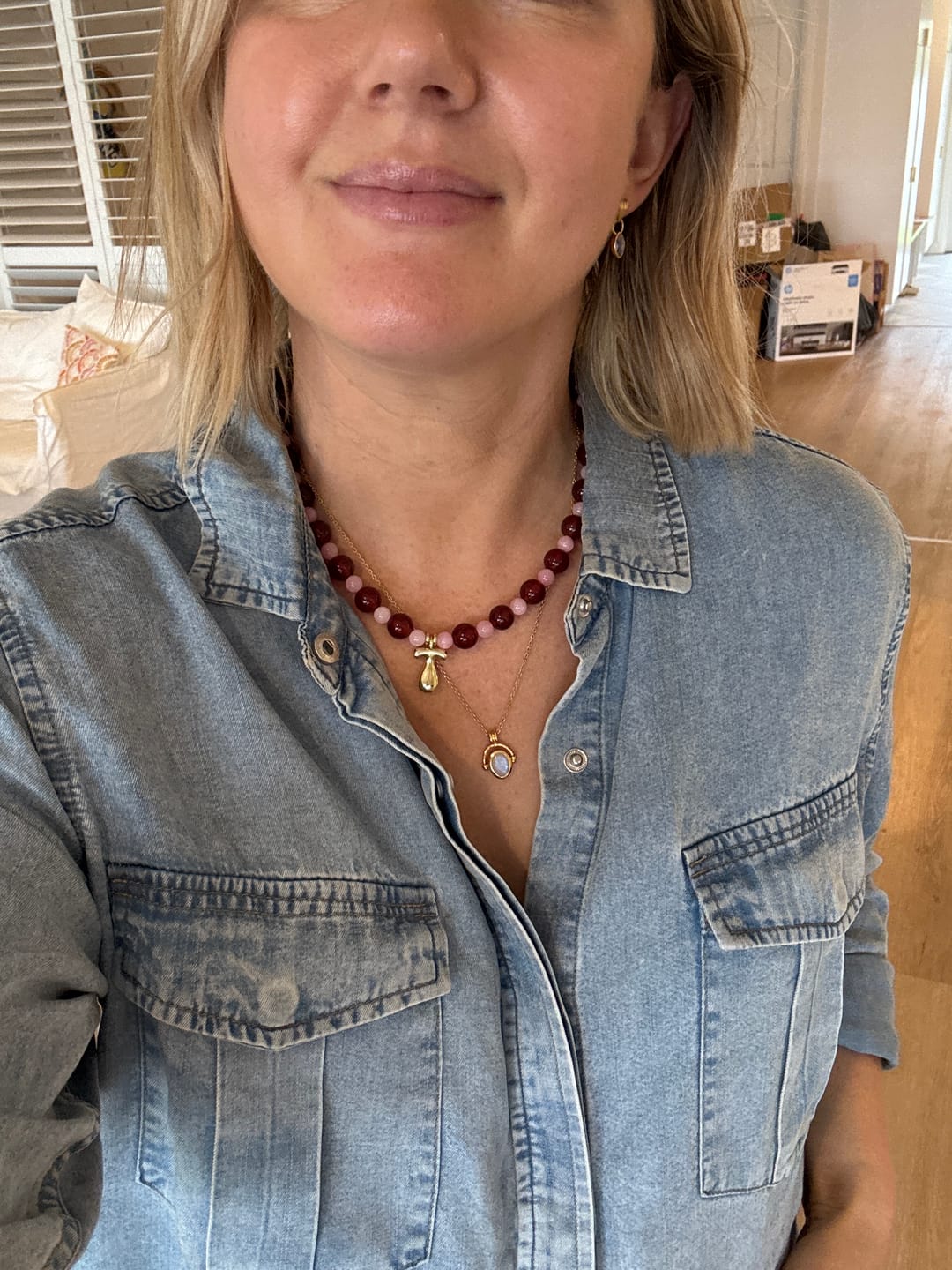 Customer photo review of Harper Initial Necklace
