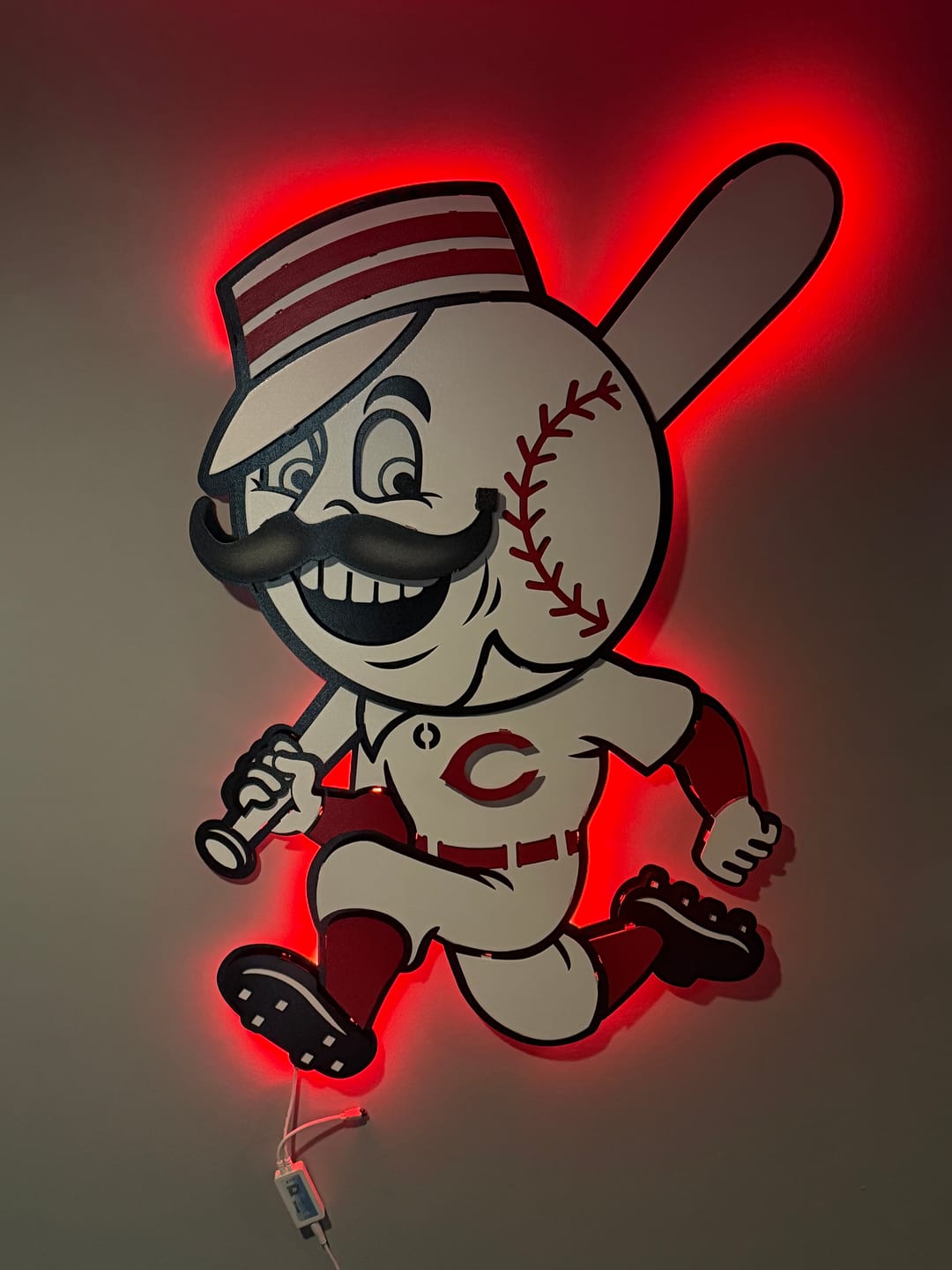 Customer photo review of Cincinnati Reds Mr. Red 3D Metal Wall Art